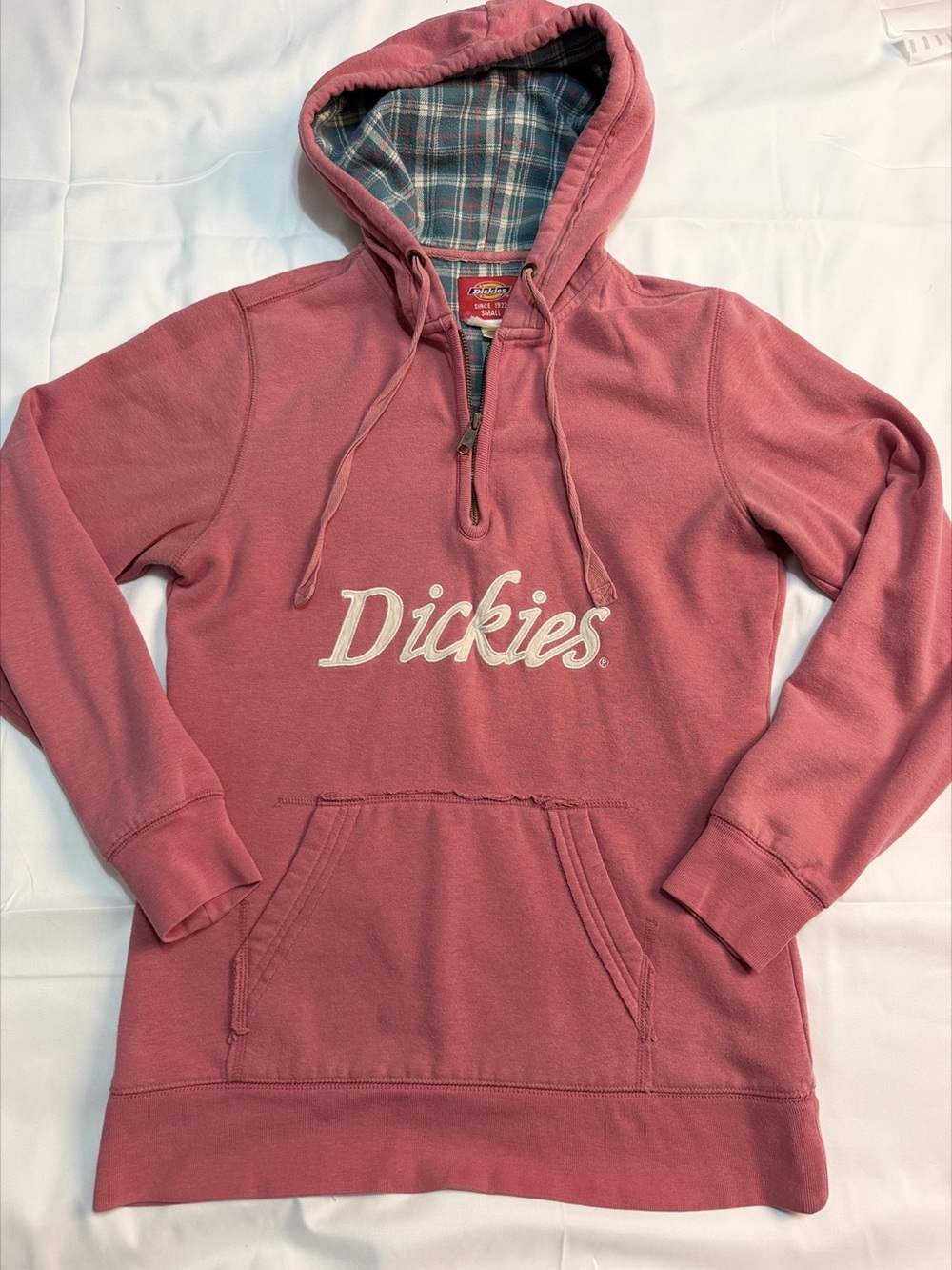 Dickies Y2K Women’s Small Pink Plaid-Lined Hoodie